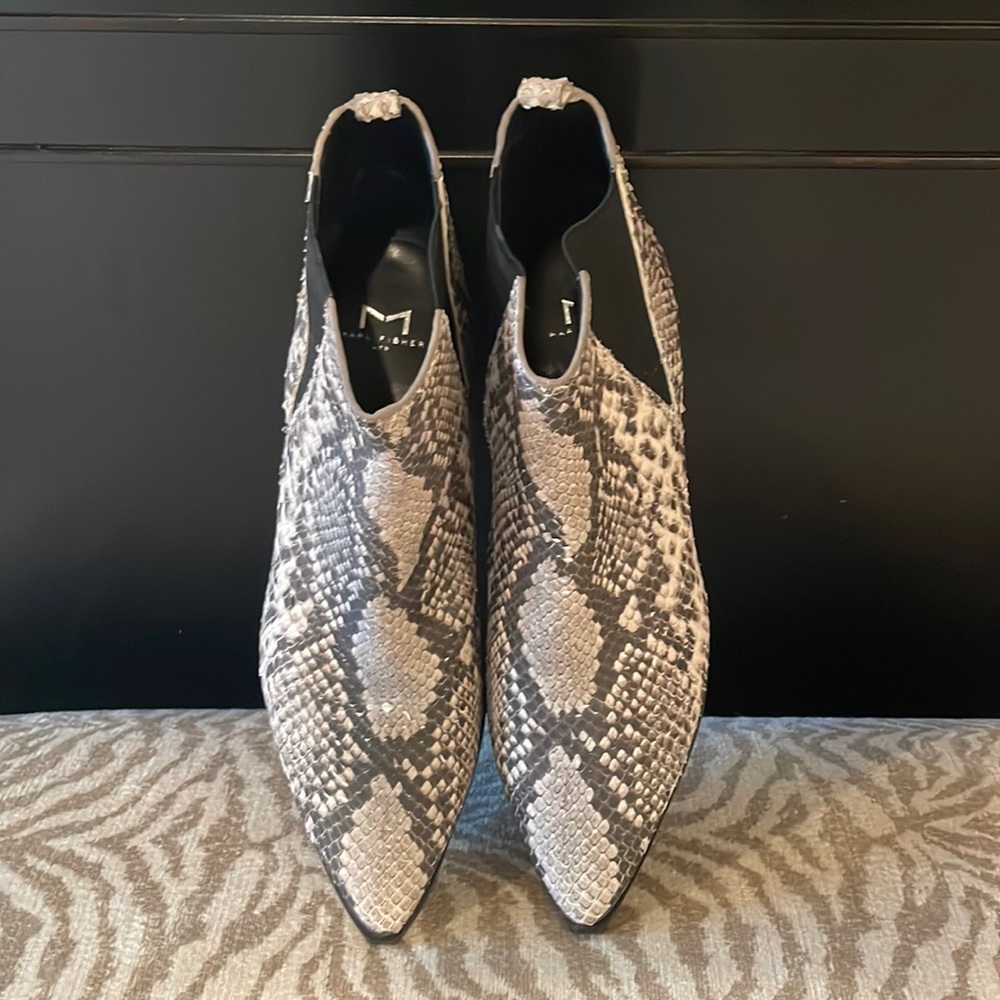 Marc Fisher snakeskin booties